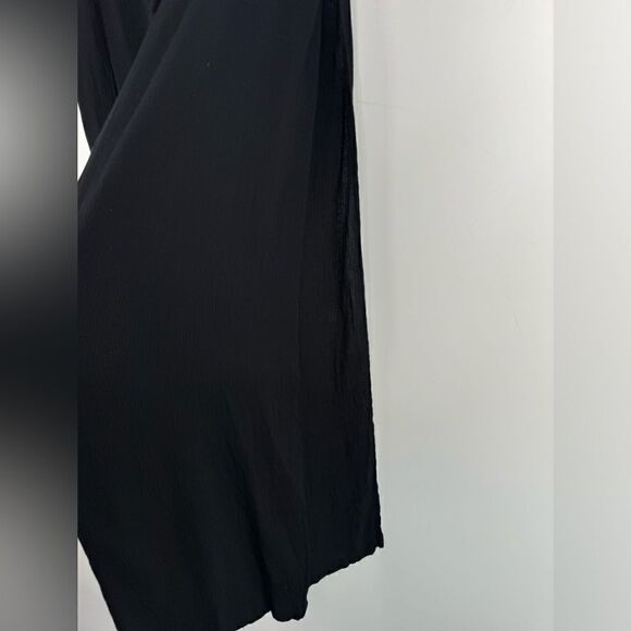 Kona Sol Cover Up Pants Womens Black Swim Wide Leg Front Tie Size L slits - Picture 2 of 5